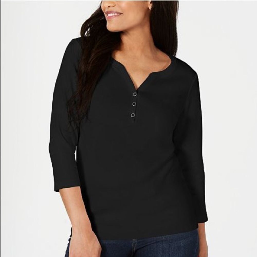 ✨ HP✨Karen Scott
Cotton Henley Top✨